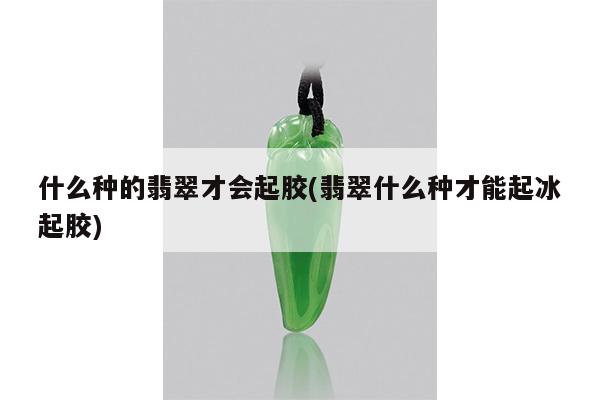 什么种的翡翠才会起胶(翡翠什么种才能起冰起胶)