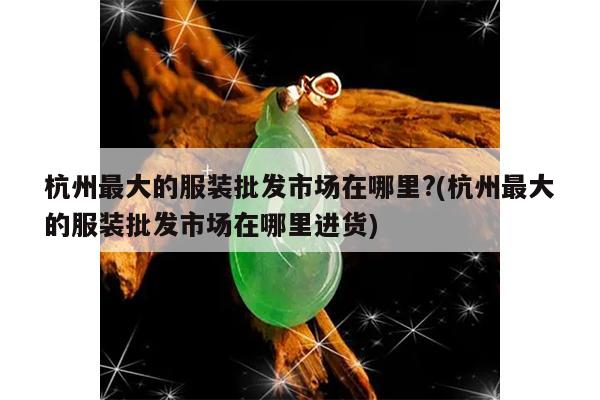 杭州最大的服装批发市场在哪里?(杭州最大的服装批发市场在哪里进货)