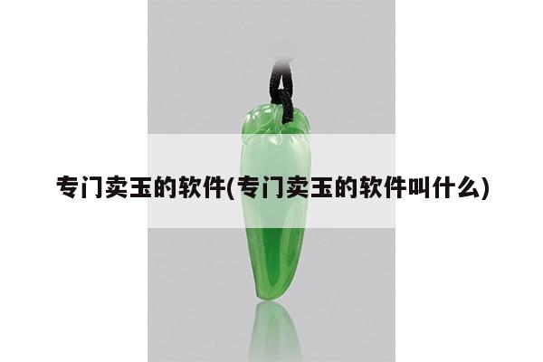 专门卖玉的软件(专门卖玉的软件叫什么)