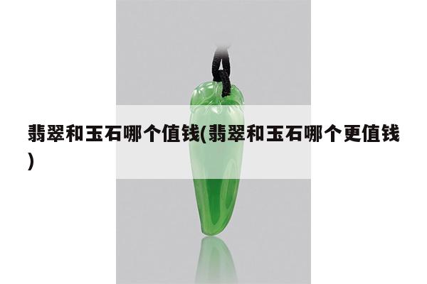 翡翠和玉石哪个值钱(翡翠和玉石哪个更值钱)