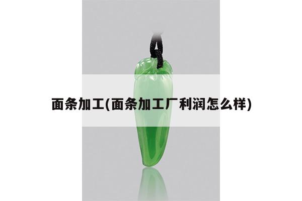 面条加工(面条加工厂利润怎么样)