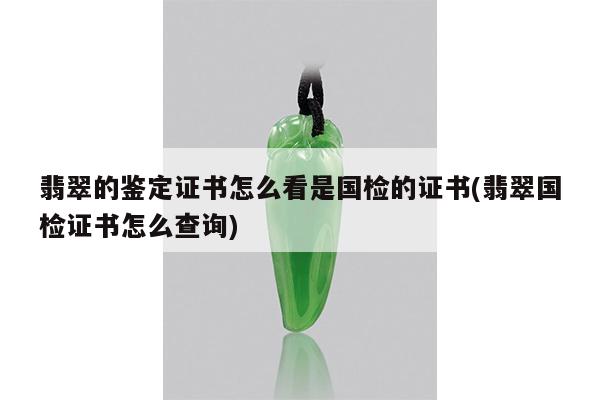 翡翠的鉴定证书怎么看是国检的证书(翡翠国检证书怎么查询)