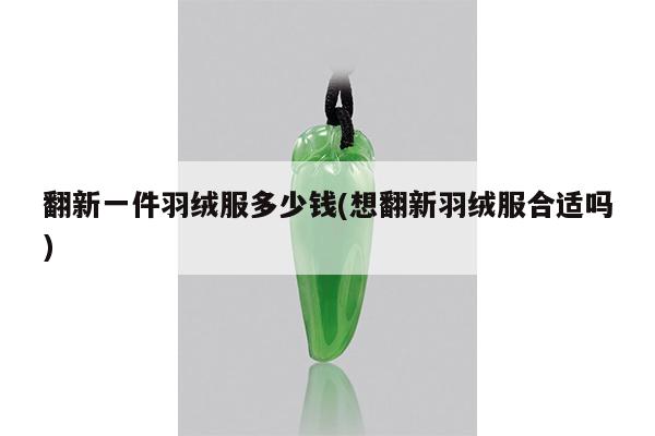 翻新一件羽绒服多少钱(想翻新羽绒服合适吗)