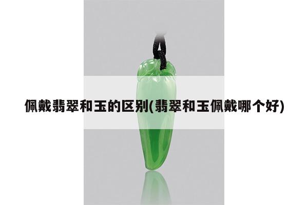 佩戴翡翠和玉的区别(翡翠和玉佩戴哪个好)