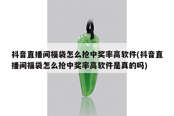 抖音直播间福袋怎么抢中奖率高软件(抖音直播间福袋怎么抢中奖率高软件是真的吗)