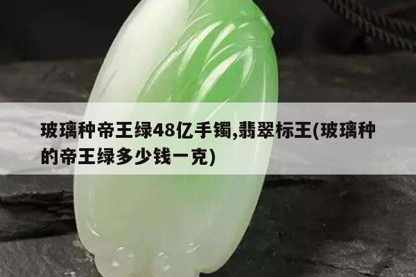 玻璃种帝王绿48亿手镯,翡翠标王(玻璃种的帝王绿多少钱一克)