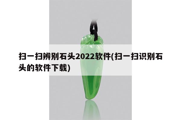 扫一扫辨别石头2022软件(扫一扫识别石头的软件下载)