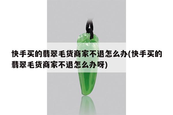 快手买的翡翠毛货商家不退怎么办(快手买的翡翠毛货商家不退怎么办呀)