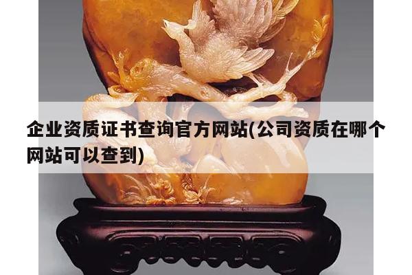 企业资质证书查询官方网站(公司资质在哪个网站可以查到)