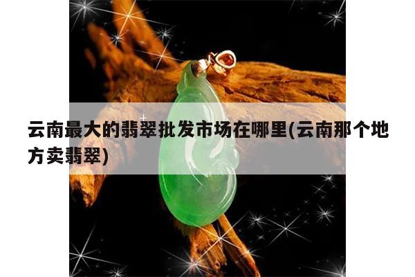 云南最大的翡翠批发市场在哪里(云南那个地方卖翡翠)