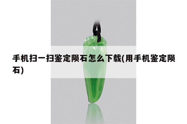 手机扫一扫鉴定陨石怎么下载(用手机鉴定陨石)