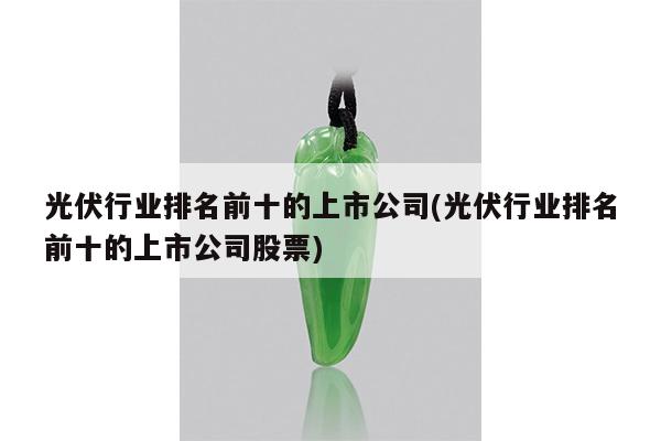 光伏行业排名前十的上市公司(光伏行业排名前十的上市公司股票)