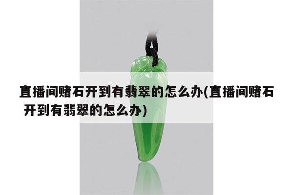 直播间赌石开到有翡翠的怎么办(直播间赌石 开到有翡翠的怎么办)