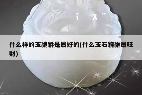 什么样的玉貔貅是最好的(什么玉石貔貅最旺财)
