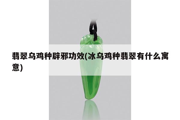 翡翠乌鸡种辟邪功效(冰乌鸡种翡翠有什么寓意)
