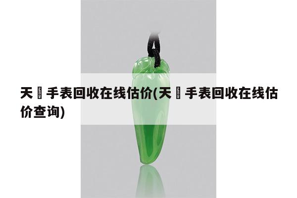 天珺手表回收在线估价(天珺手表回收在线估价查询)