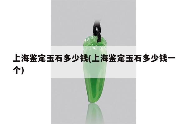 上海鉴定玉石多少钱(上海鉴定玉石多少钱一个)