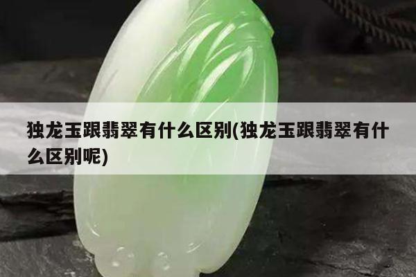 独龙玉跟翡翠有什么区别(独龙玉跟翡翠有什么区别呢)