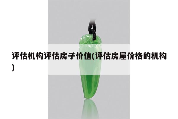 评估机构评估房子价值(评估房屋价格的机构)