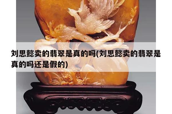刘思懿卖的翡翠是真的吗(刘思懿卖的翡翠是真的吗还是假的)