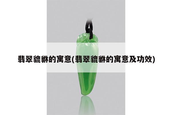 翡翠貔貅的寓意(翡翠貔貅的寓意及功效)