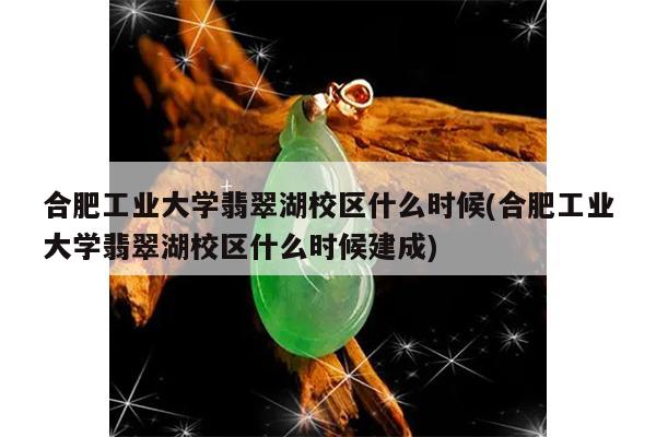 合肥工业大学翡翠湖校区什么时候(合肥工业大学翡翠湖校区什么时候建成)