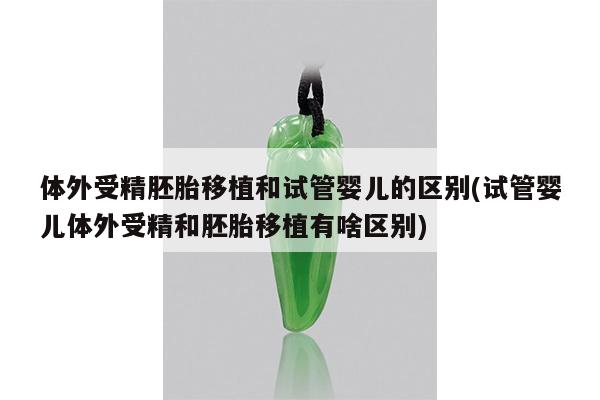 体外受精胚胎移植和试管婴儿的区别(试管婴儿体外受精和胚胎移植有啥区别)