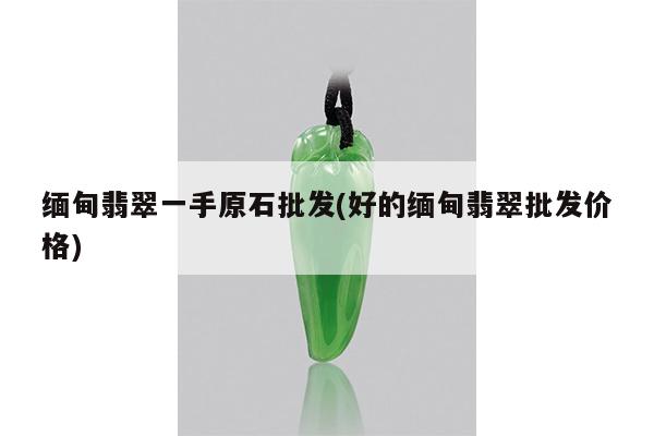 缅甸翡翠一手原石批发(好的缅甸翡翠批发价格)