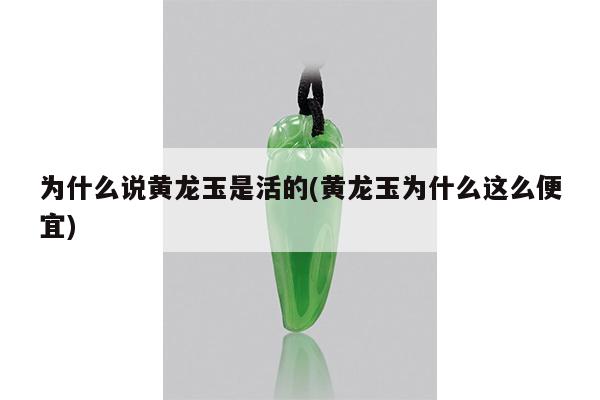 为什么说黄龙玉是活的(黄龙玉为什么这么便宜)