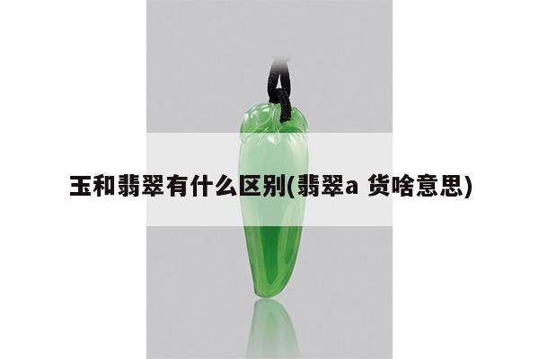 玉和翡翠有什么区别(翡翠a 货啥意思)