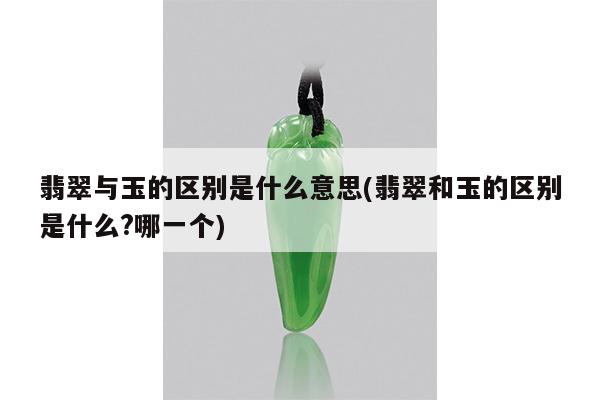 翡翠与玉的区别是什么意思(翡翠和玉的区别是什么?哪一个)