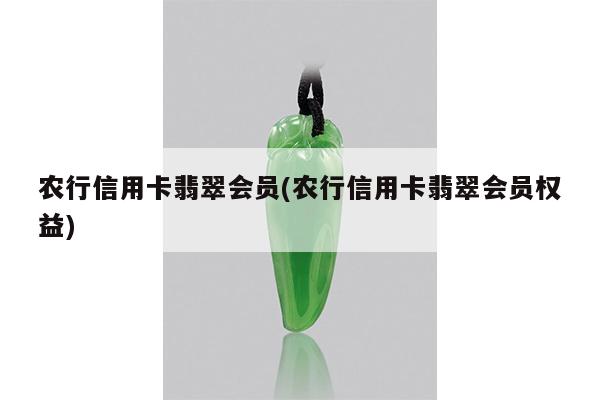 农行信用卡翡翠会员(农行信用卡翡翠会员权益)