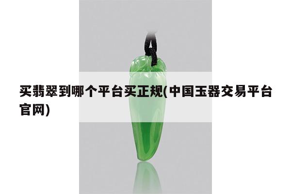 买翡翠到哪个平台买正规(中国玉器交易平台官网)