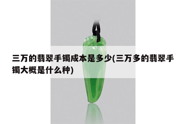 三万的翡翠手镯成本是多少(三万多的翡翠手镯大概是什么种)