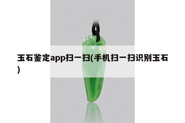 玉石鉴定app扫一扫(手机扫一扫识别玉石)