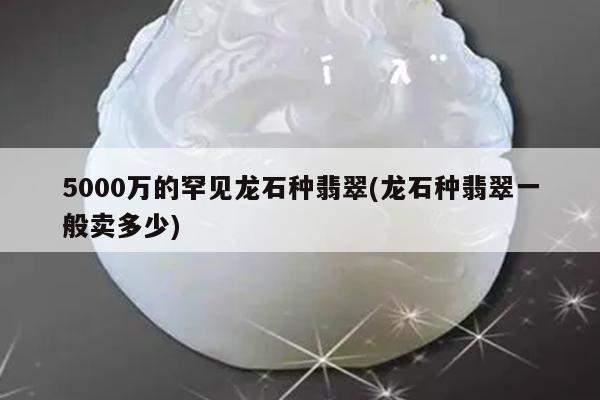 5000万的罕见龙石种翡翠(龙石种翡翠一般卖多少)