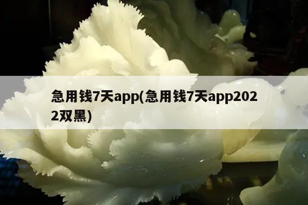 急用钱7天app(急用钱7天app2022双黑)
