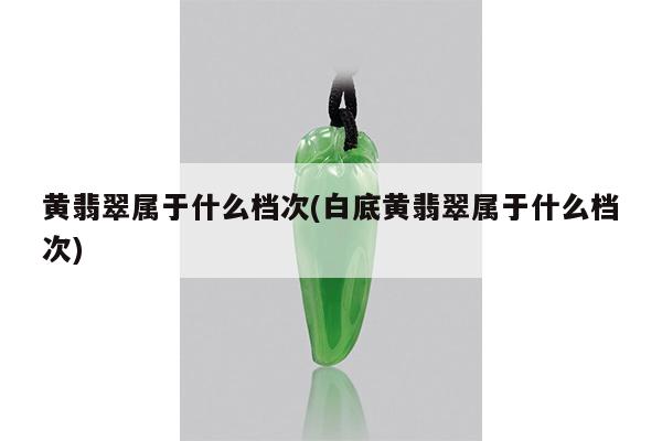 黄翡翠属于什么档次(白底黄翡翠属于什么档次)