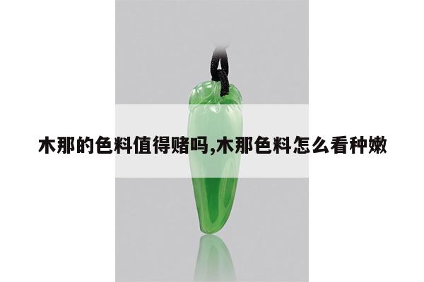 木那的色料值得赌吗,木那色料怎么看种嫩