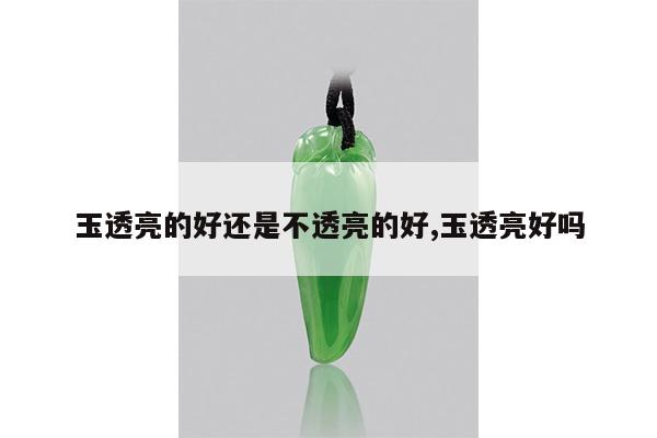 玉透亮的好还是不透亮的好,玉透亮好吗