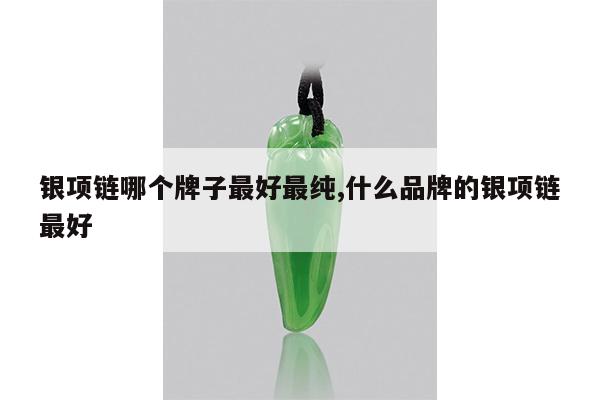 银项链哪个牌子最好最纯,什么品牌的银项链最好