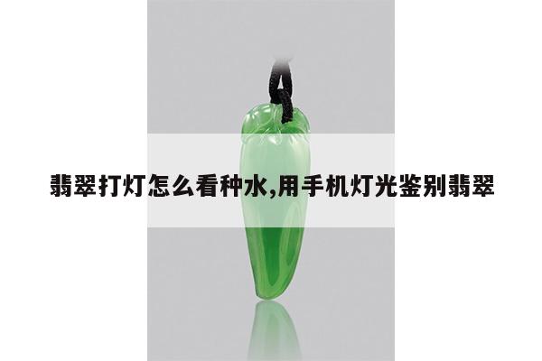 翡翠打灯怎么看种水,用手机灯光鉴别翡翠