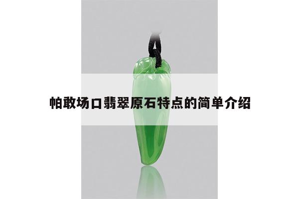 帕敢场口翡翠原石特点的简单介绍