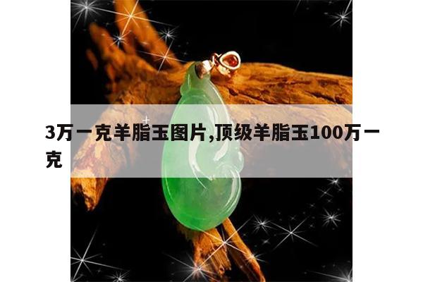 3万一克羊脂玉图片,顶级羊脂玉100万一克