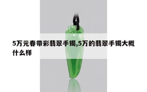 5万元春带彩翡翠手镯,5万的翡翠手镯大概什么样