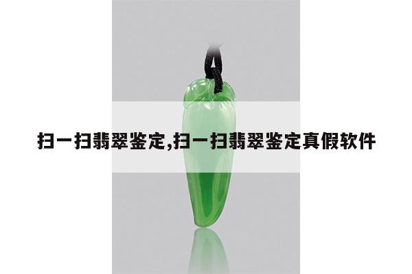 扫一扫翡翠鉴定,扫一扫翡翠鉴定真假软件