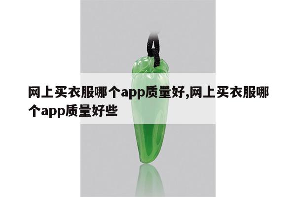 网上买衣服哪个app质量好,网上买衣服哪个app质量好些
