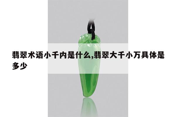 翡翠术语小千内是什么,翡翠大千小万具体是多少