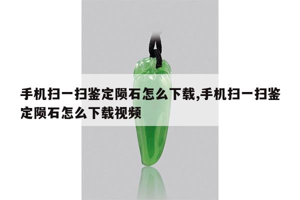 手机扫一扫鉴定陨石怎么下载,手机扫一扫鉴定陨石怎么下载视频