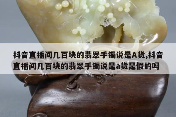 抖音直播间几百块的翡翠手镯说是A货,抖音直播间几百块的翡翠手镯说是a货是假的吗